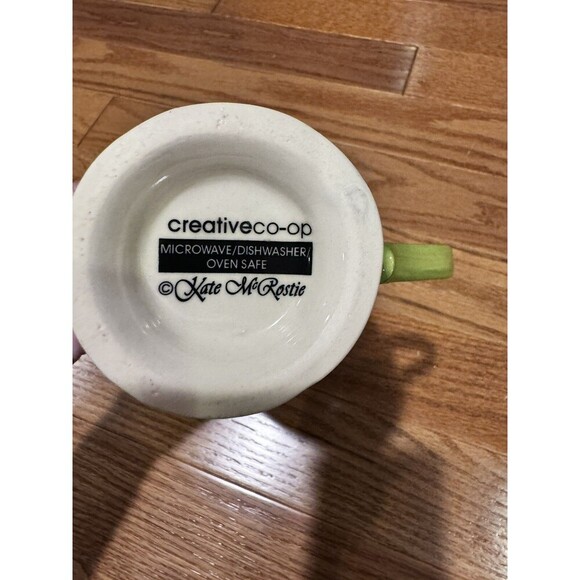 Creative Co-op Kate McRostie Set Of Two Christmas Pedestal Mugs Bird Mistletoe - Picture 4 of 6